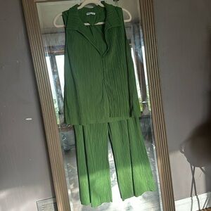 Pleated Top and Pants Set